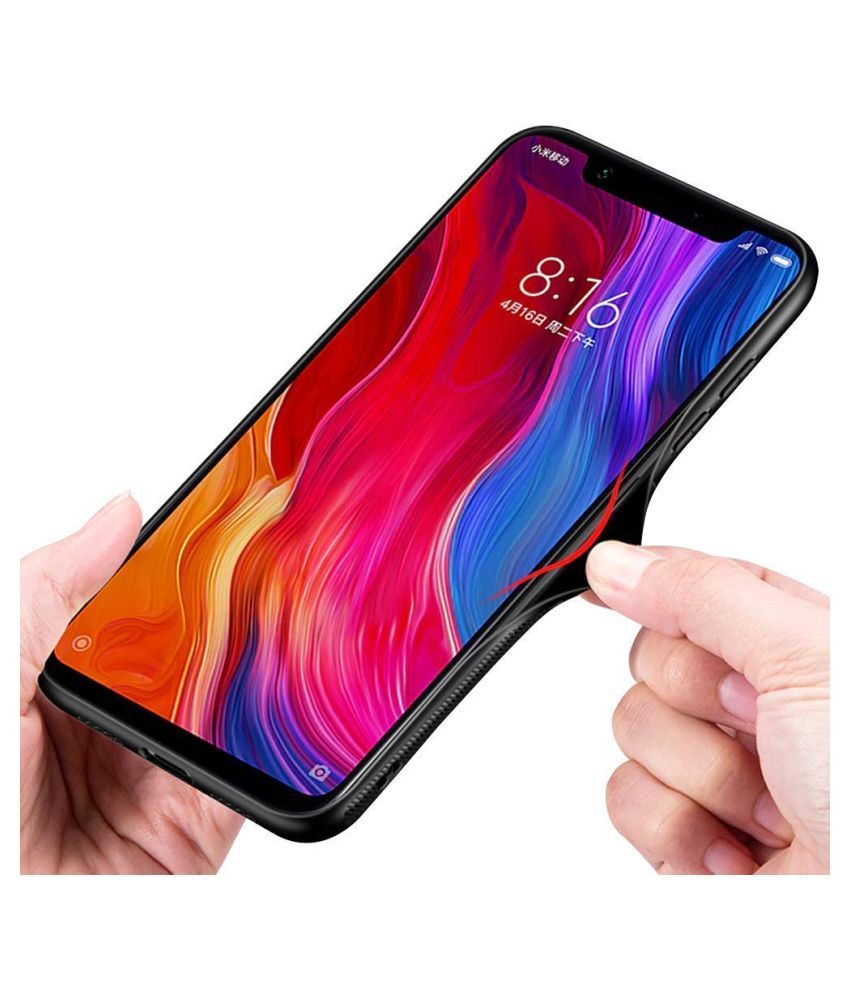 OnePlus 7 Pro Glass Cover Gemesha Black TPU Bumper Back