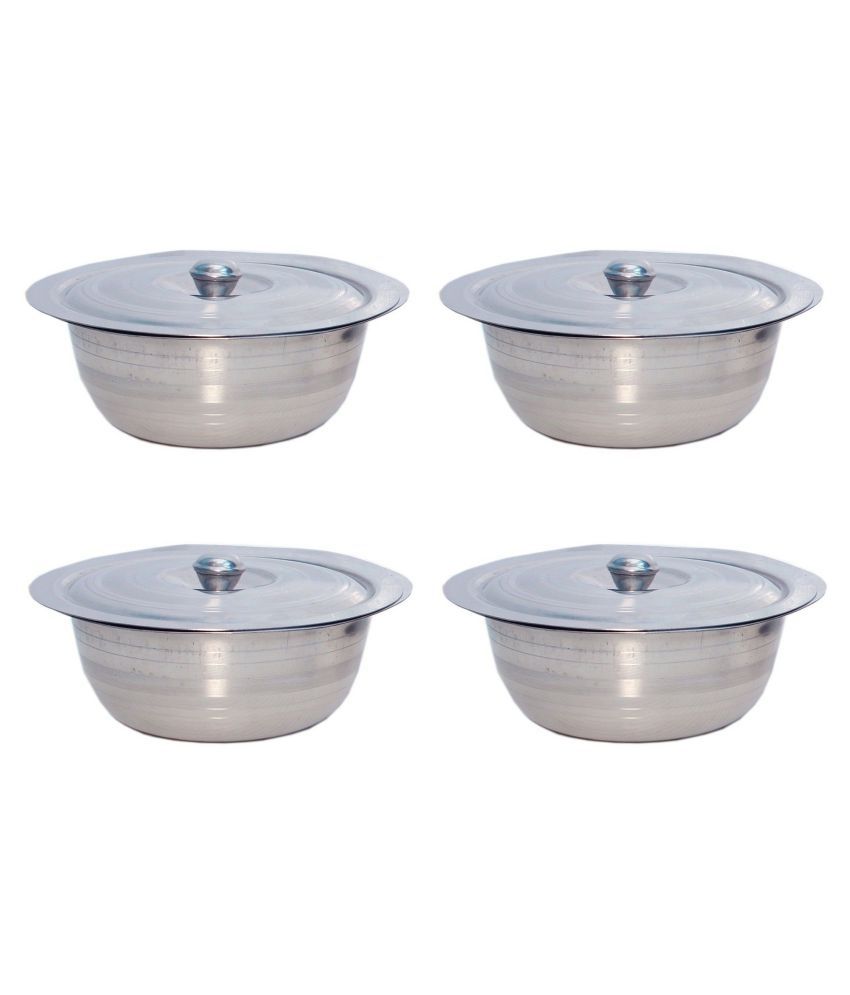 A&H - Dongas for Serving Dishes Silver Serving Bowl ( Set of 4 )