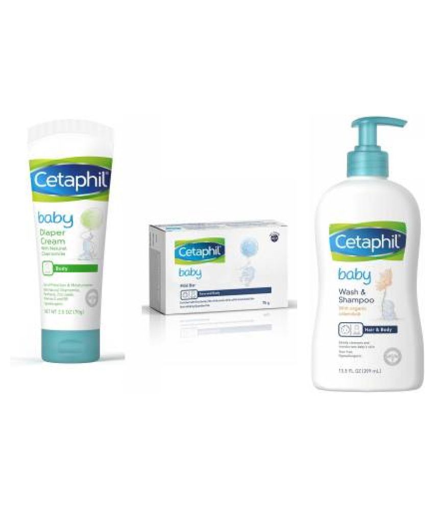 Cetaphil Rash Cream, 70g and Mild Bar, 75g and Baby Wash & Shampoo (399