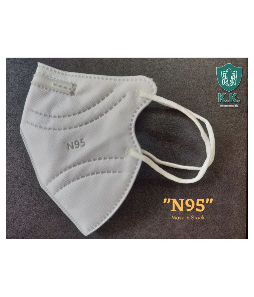 N95 5 LAYER MASK WITH NOSE SUPPORT (PACK OF 25) WHITE COLOR Buy N95 5