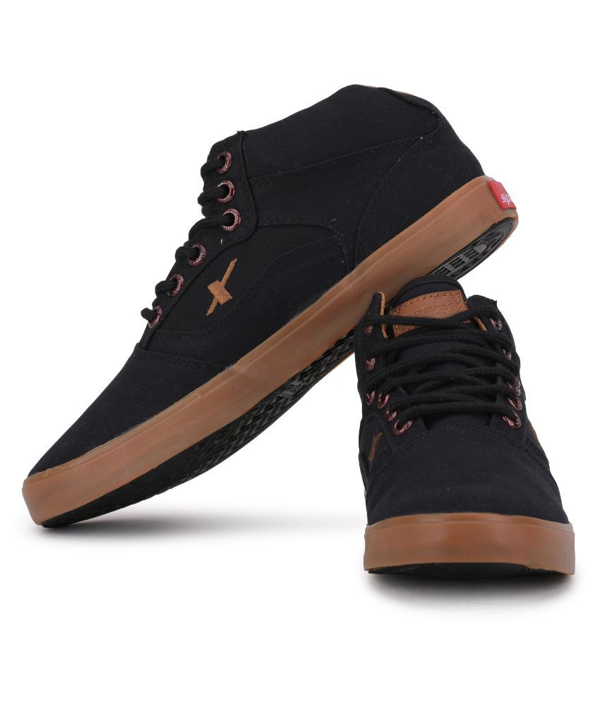 sparx black shoes without laces