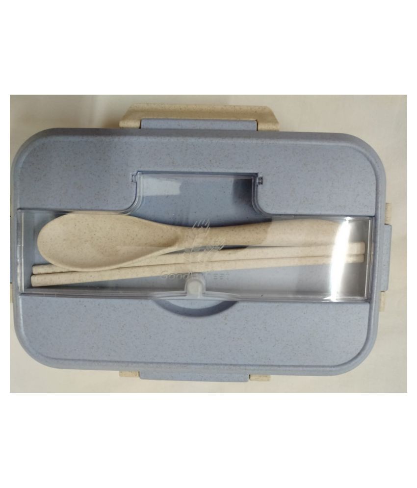 Ecofriendly wheat fiber lunch box with cutlery leakage proof microwave