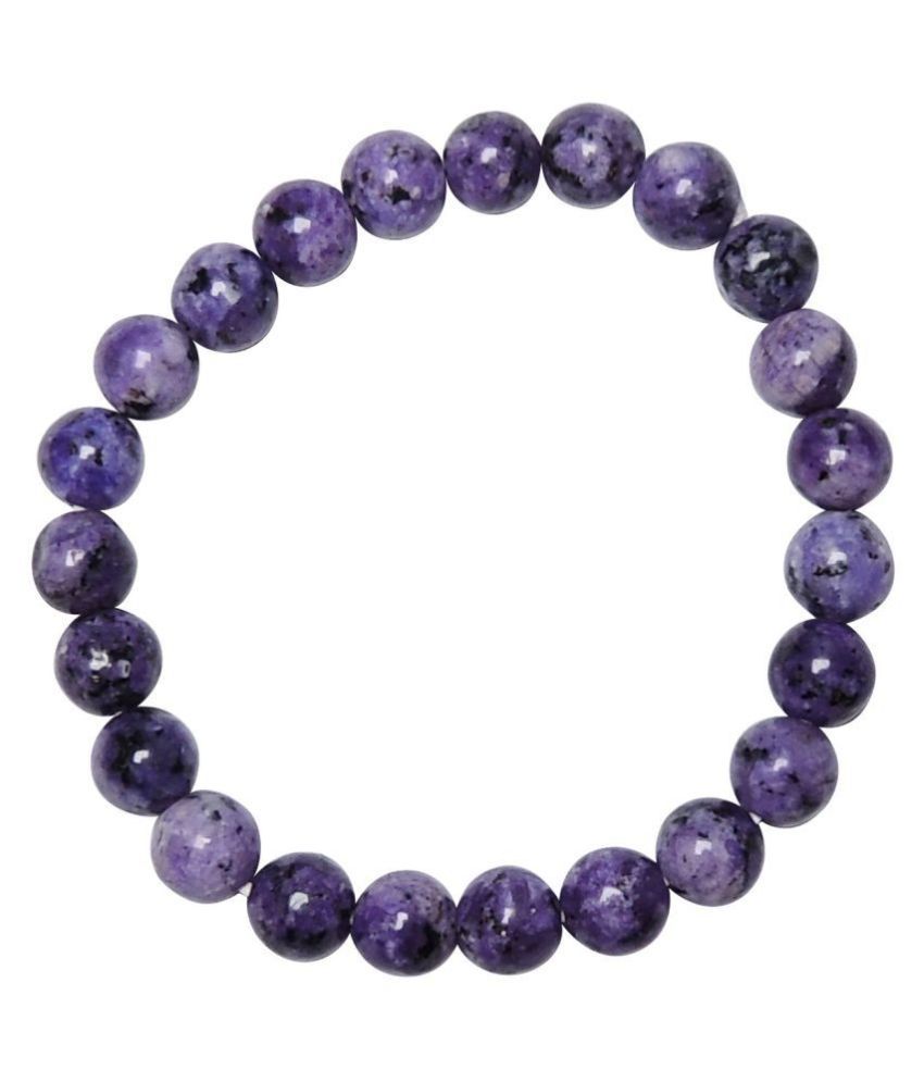 Satyamani Natural Energised Purpurite 8 mm Bead Bracelet: Buy Satyamani ...