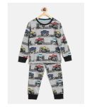 Lazy Shark Boys Cotton Blend Nightsuit Set ( Grey )