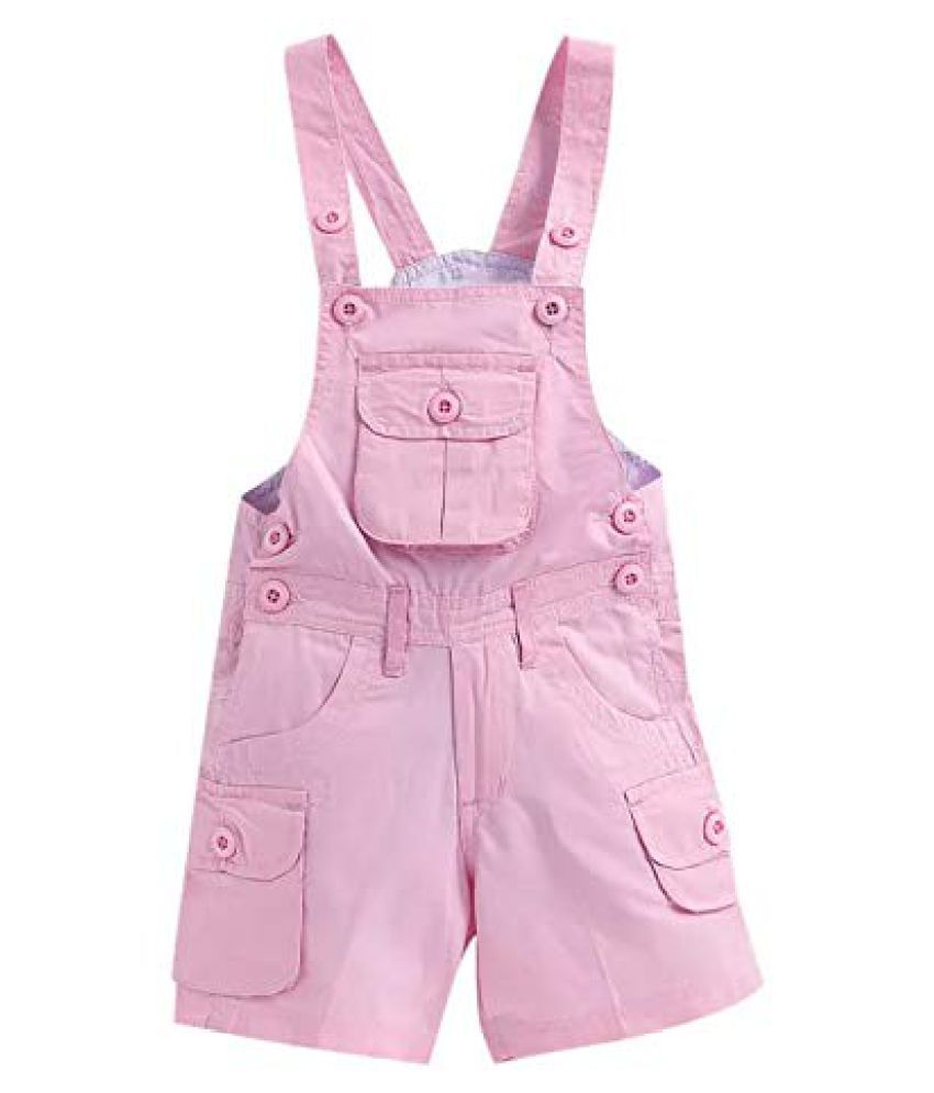 FirstClap Cotton Pink Short Length Dungaree for Kids Buy FirstClap