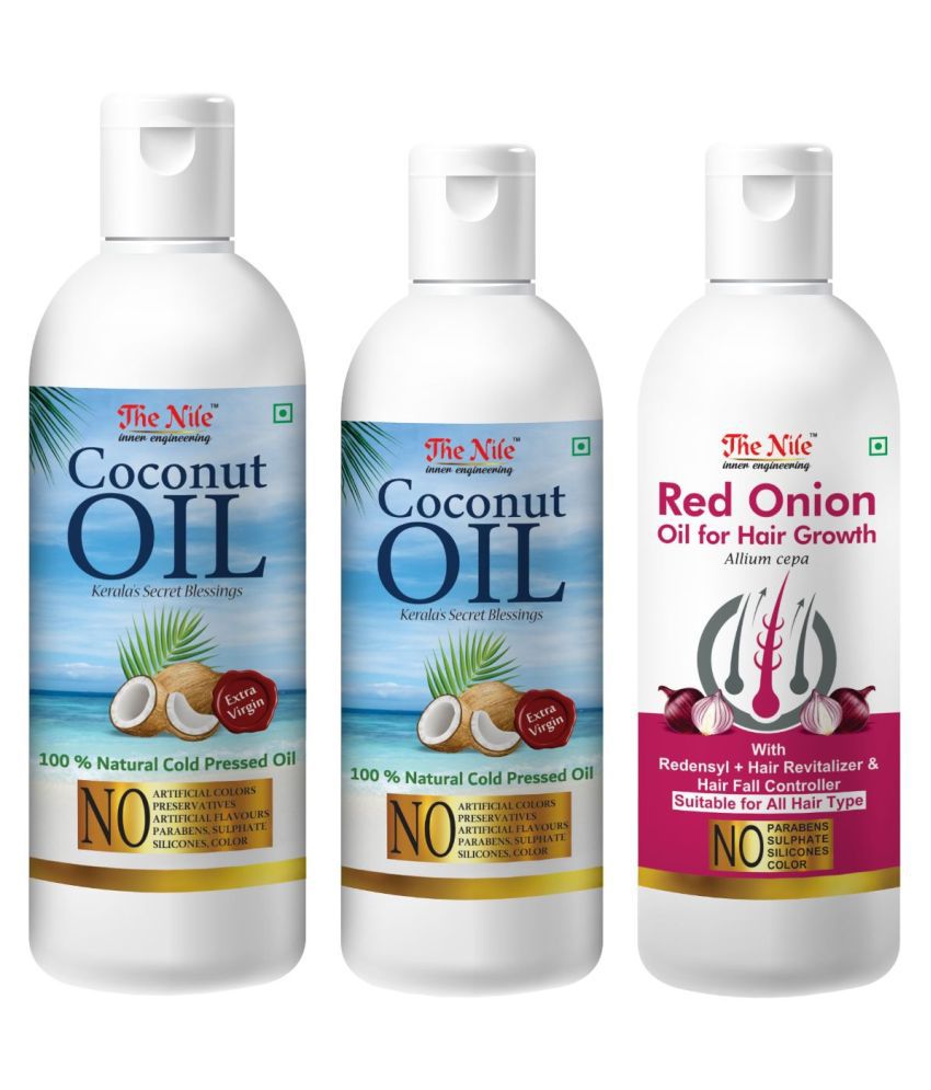     			The Nile Coconut 150 ML +  Coconut Oil 100 ML + Red Onion 100 Ml 350 mL Pack of 3