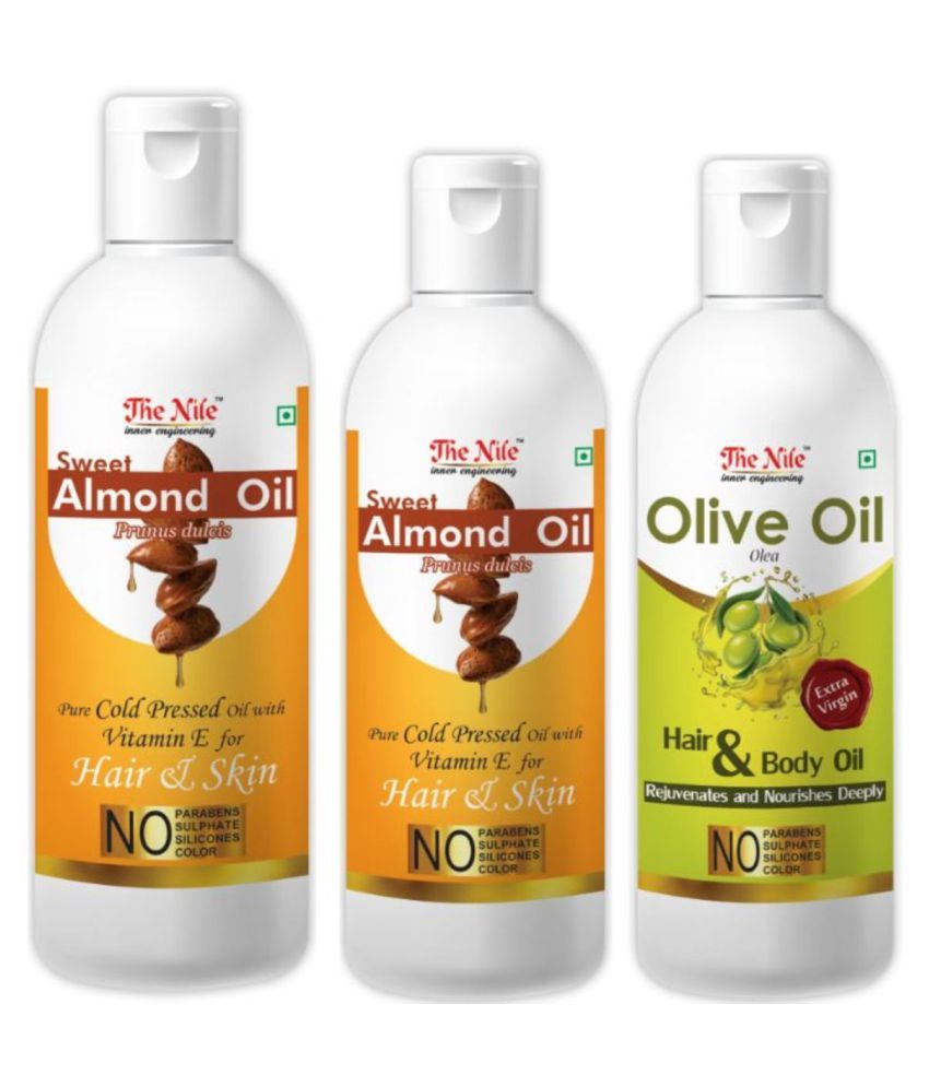     			The Nile  Almond  150 ML + Almond   100 ML + Olive Oil 100 ML 350 mL Pack of 3