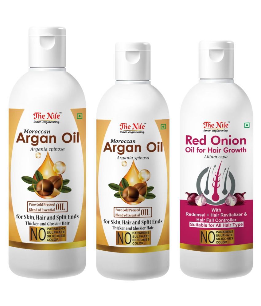     			The Nile Argan Oil 150 ML + Argan Oil 100 ML +  Red Onion 100 Ml 350 mL Pack of 3