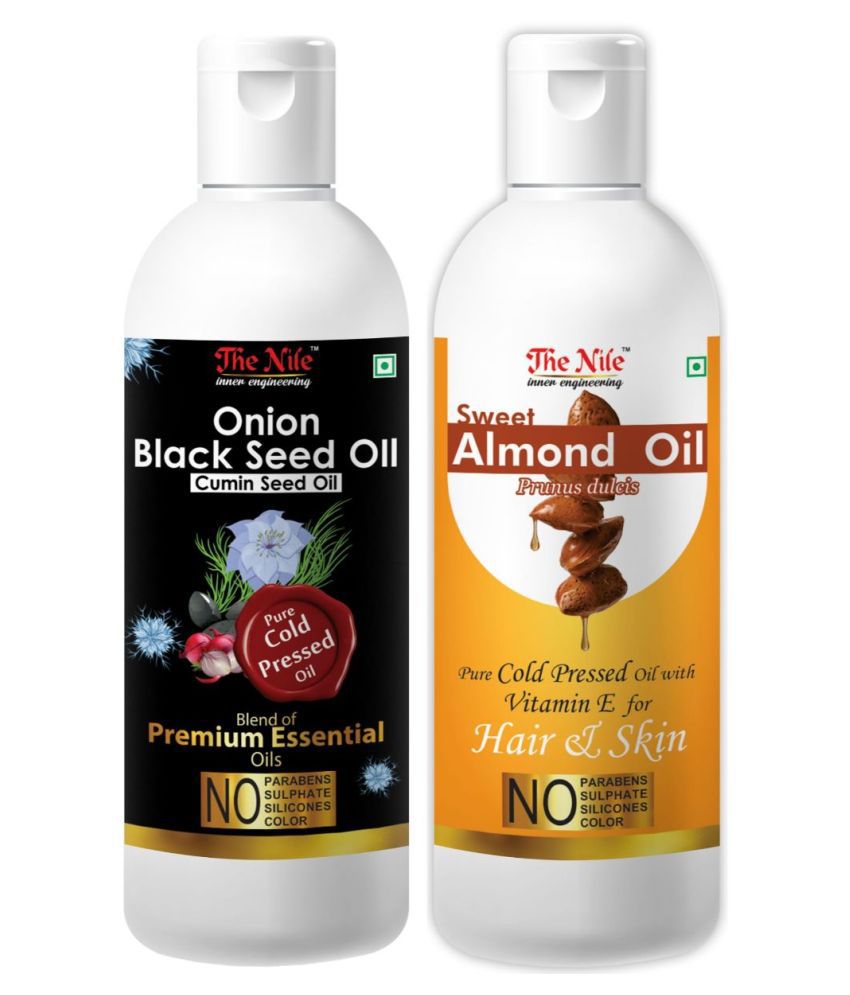     			The Nile Black Seed 150 ML + Almond Oil 200 ML Hair Oil 350 mL Pack of 2