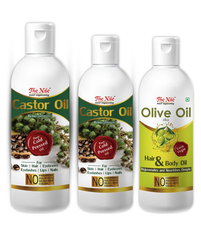     			The Nile Castor Oil 150 ML + Castor Oil 100 ML + Olive Oil 100 ML 350 mL Pack of 3