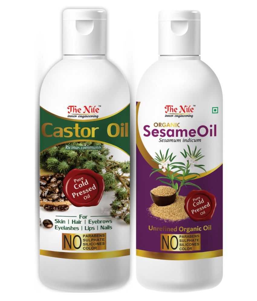     			The Nile Castor Oil 150 ML + Sesame Oil 200 ML Hair Oil 350 mL Pack of 2