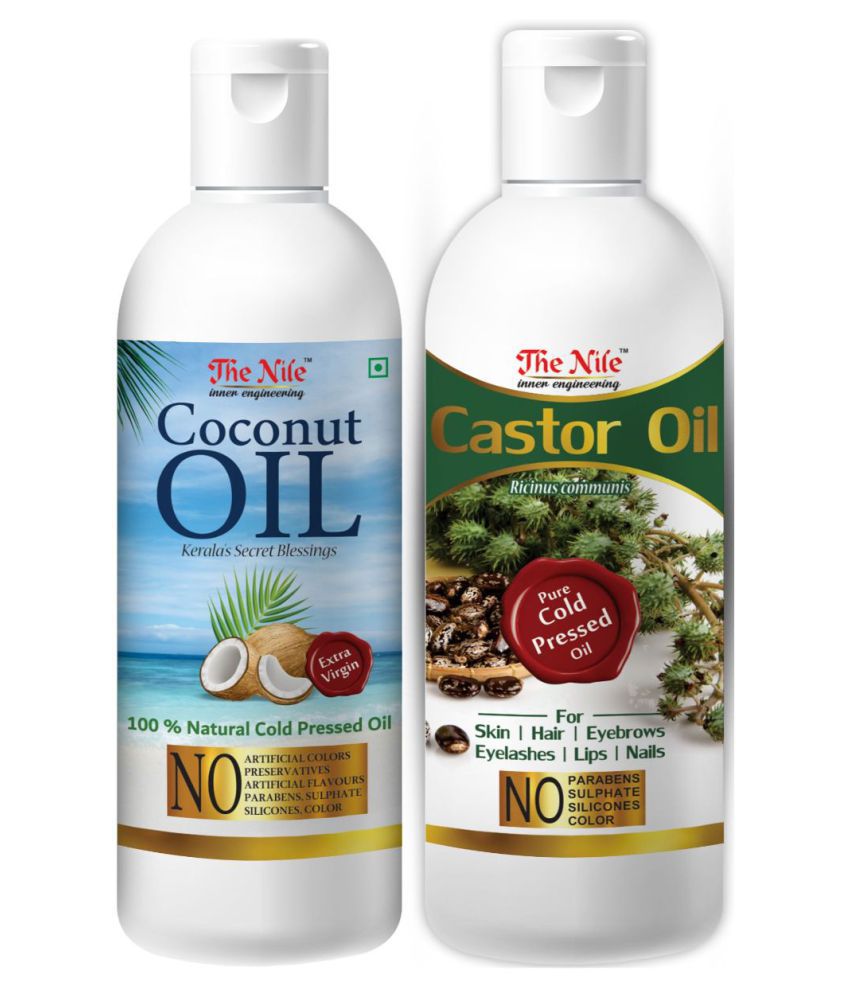     			The Nile Coconut Oil 150 ML & Castor Oil 200 ML Hair Oil 350 mL Pack of 2