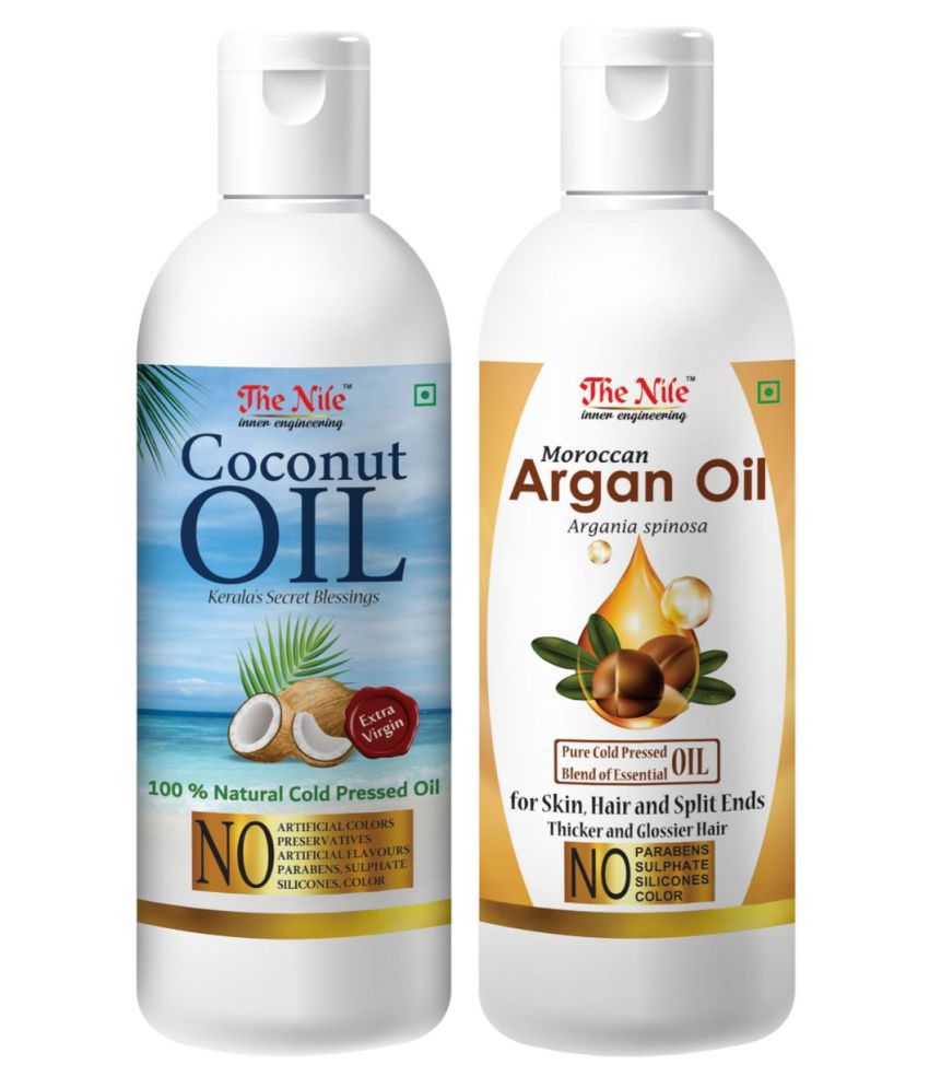     			The Nile Coconut Oil 150 ML & Argan Oil 200 ML Hair Oil 350 mL Pack of 2