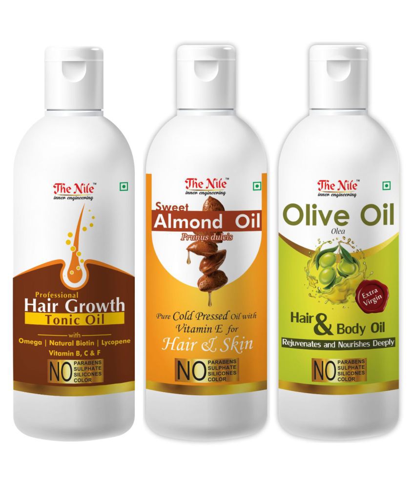    			The Nile Hair Tonic 100 ML +  Almond Oil 100 ML & Olive Oil 100 ML 300 mL Pack of 3