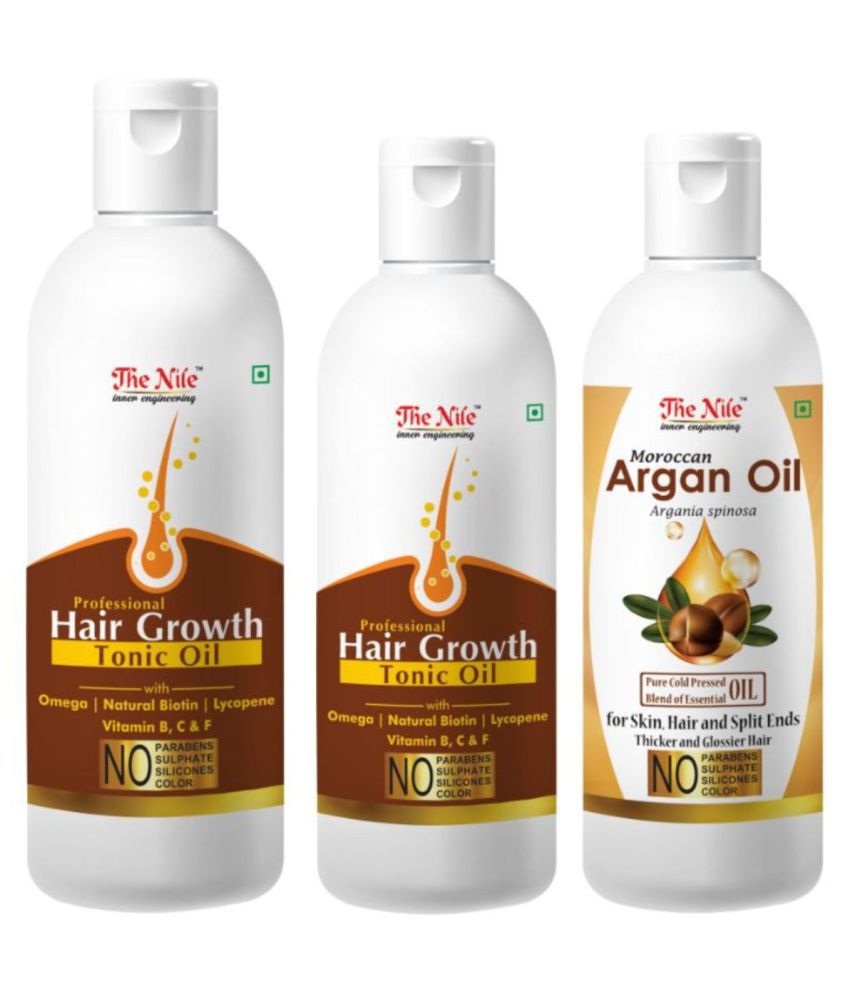     			The Nile Hair Tonic  150 ML + Hair Tonic  100 ML + Argan Oil 100 ML 350 mL Pack of 3