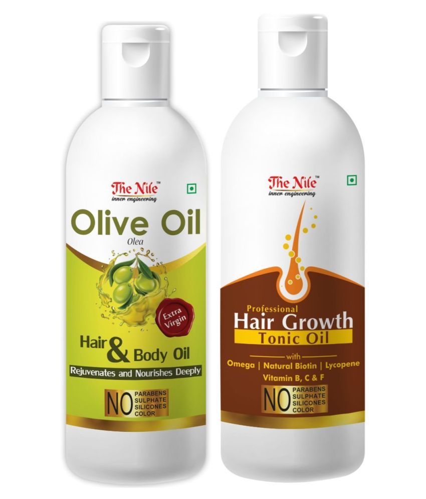     			The Nile Olive Oil 150 ML + Hair Tonic 200 ML Hair Oil 350 mL Pack of 2