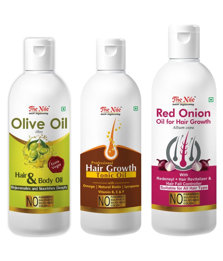     			The Nile Onion Oil 150 ML +  Hair Tonic 100 ML +  Olive Oil 100 ML 350 mL Pack of 3
