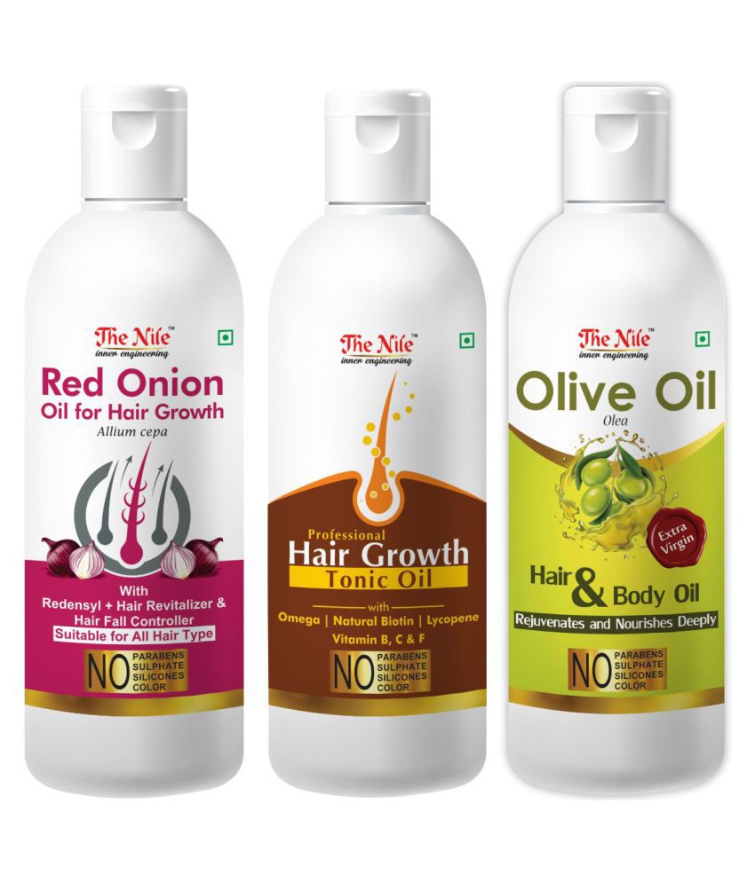     			The Nile Red Onion 100 Ml + Hair Tonic 100 Ml + Olive Oil 100 ML 300 mL Pack of 3