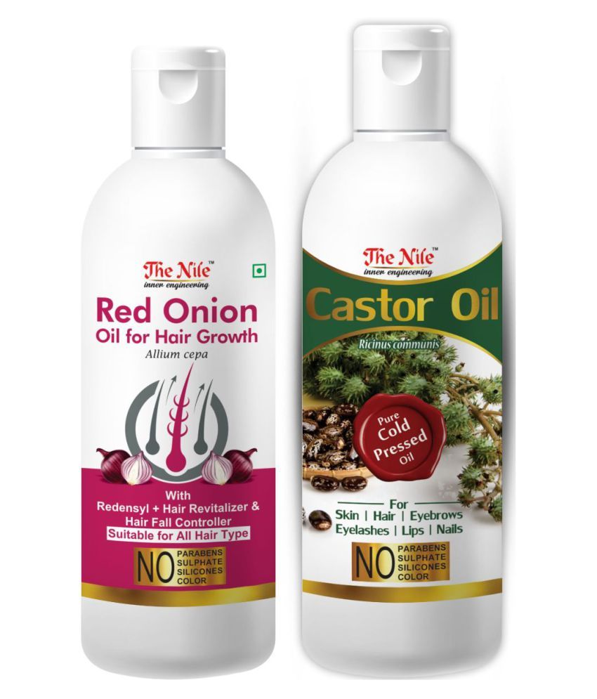     			The Nile Red Onion Oil 100 ML + Castor Oil 150 ML Skin & Hair Care 350 mL Pack of 2