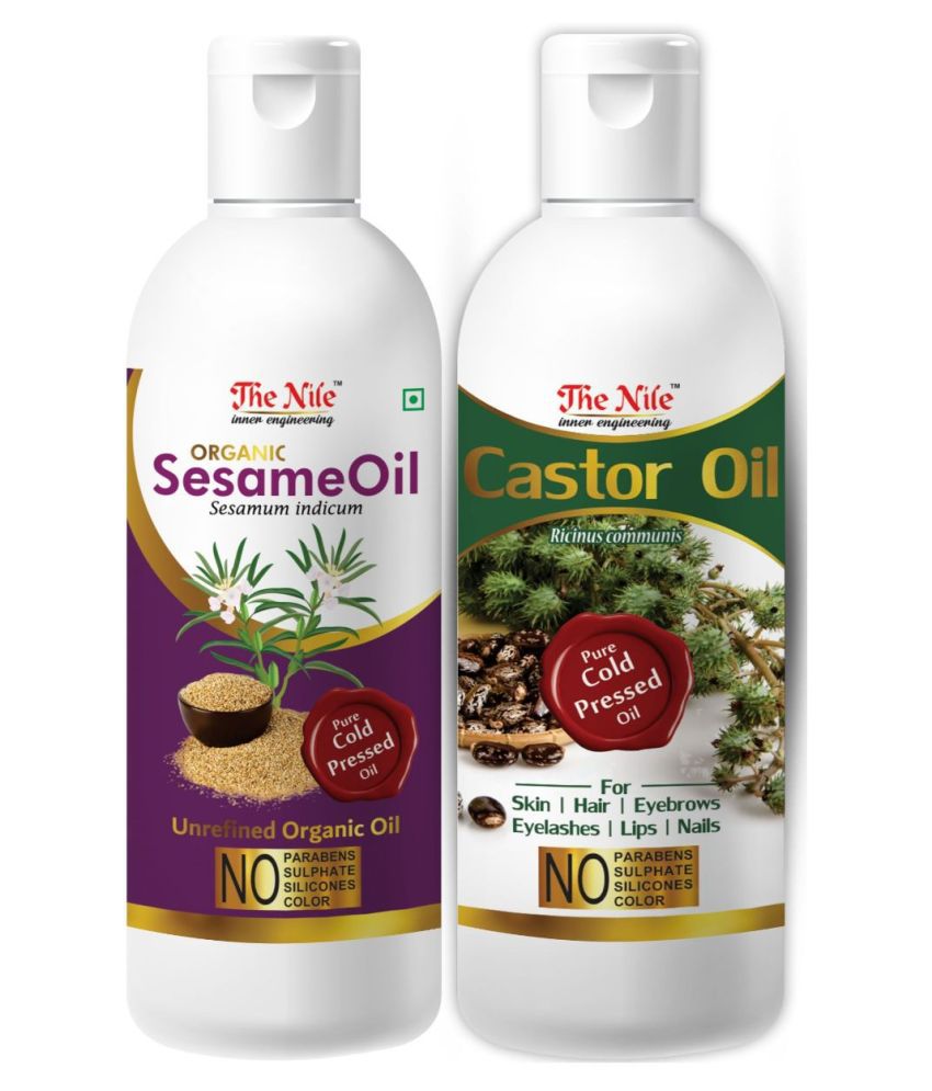     			The Nile Sesame Oil 150 ML +  Castor Oil 200 ML Hair Oil 350 mL Pack of 2