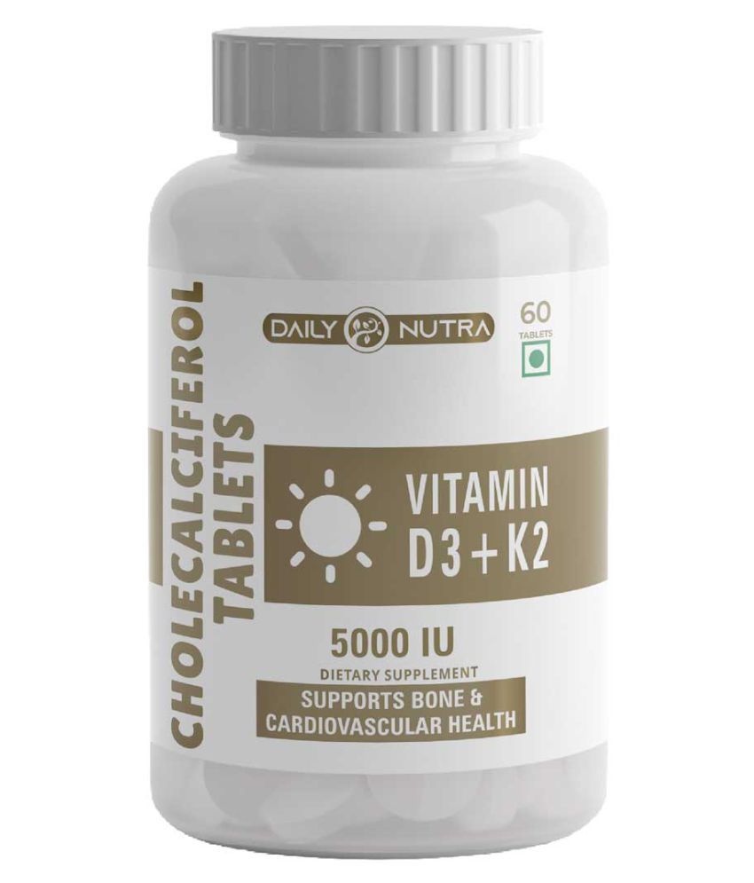 DAILY NUTRA Vitamin D3 5000 Iu with Vitamin K2 as MK7 100Mcg Supplement
