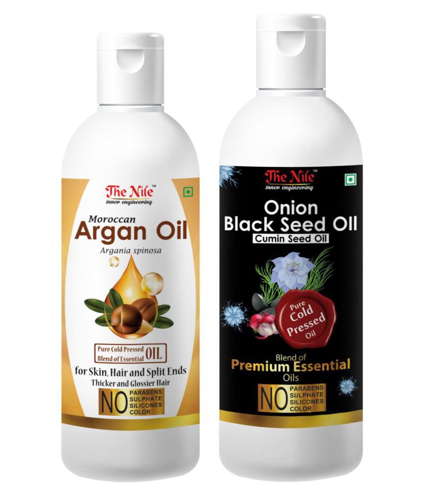     			The Nile Argan Oil 100 ML +  Onion Black Seed 150 ML  Hair Oil 250 mL Pack of 2
