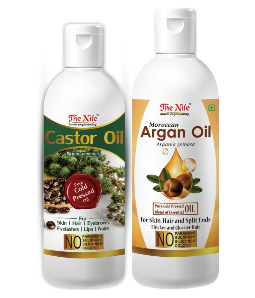     			The Nile Castor Oil 100 ML +  Moroccan Argan 200 ML Hair Oils 300 mL Pack of 2