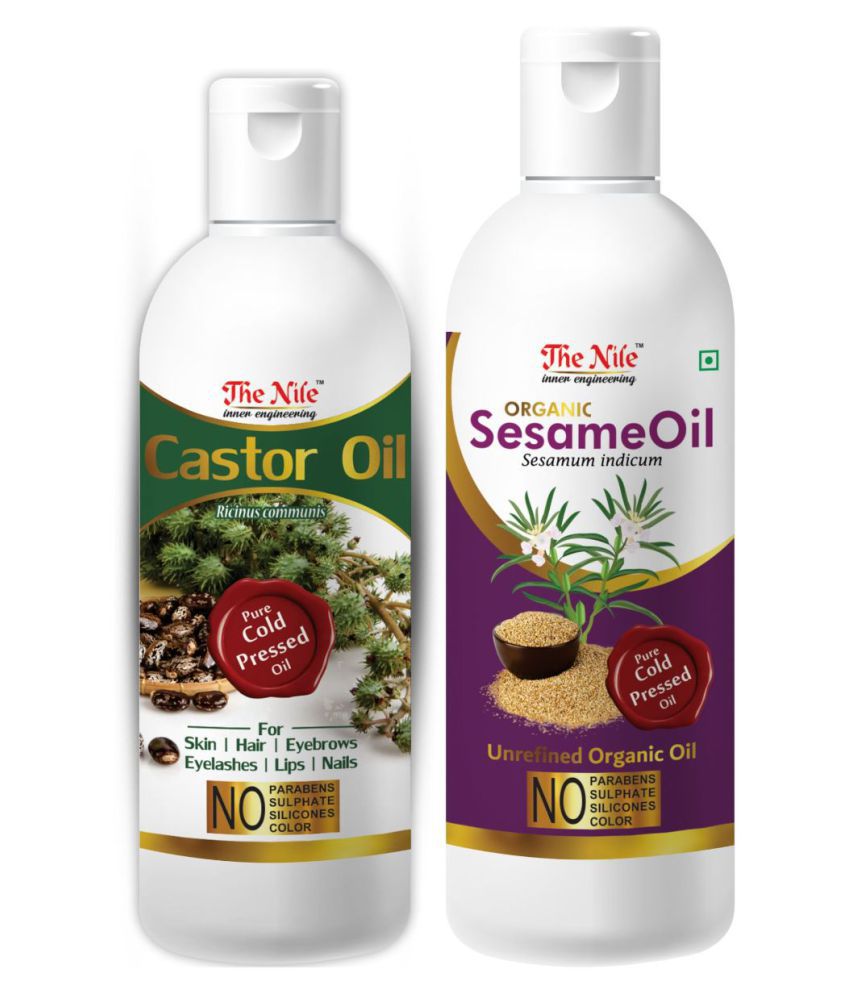     			The Nile Castor Oil 100 ML +  Sesame Oil 200 ML Hair Oils 300 mL Pack of 2