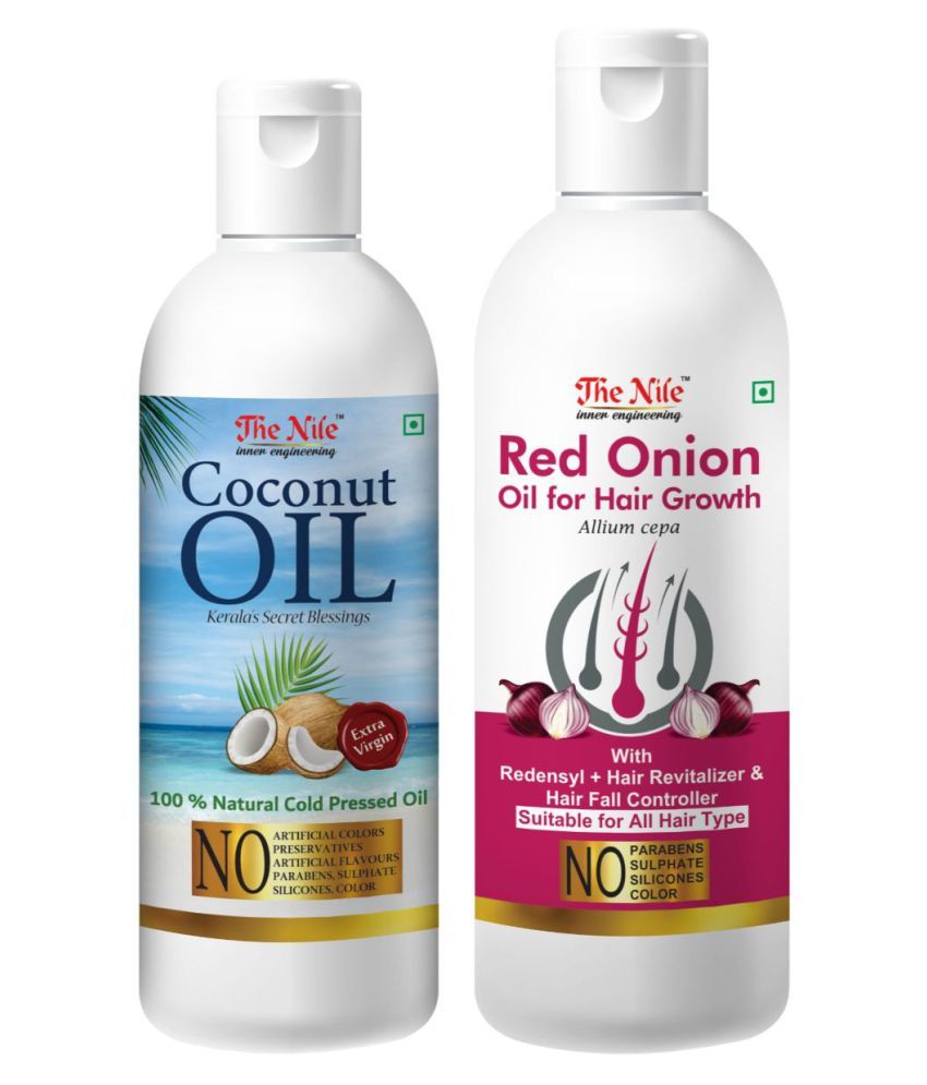     			The Nile Coconut Oil 100 ML + Red Onion 150 ML Hair & Skin Care Oil 250 mL Pack of 2