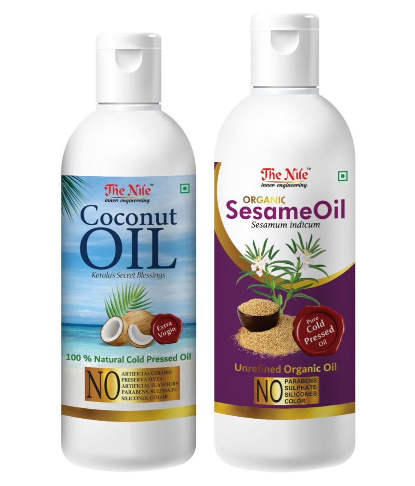     			The Nile Coconut Oil 100 ML + Sesame Oil 200 ML Hair & Skin Care 300 mL Pack of 2