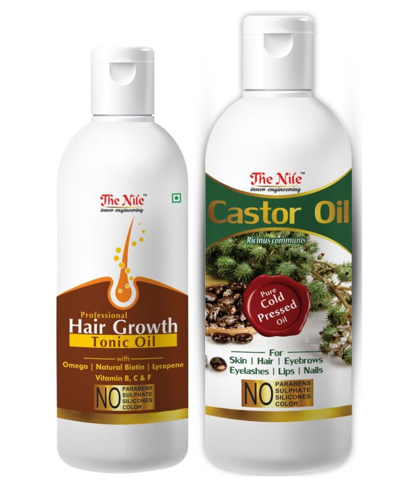     			The Nile Hair Tonic 100 ML + Castor Oil 200 ML Hair Oil 300 mL Pack of 2