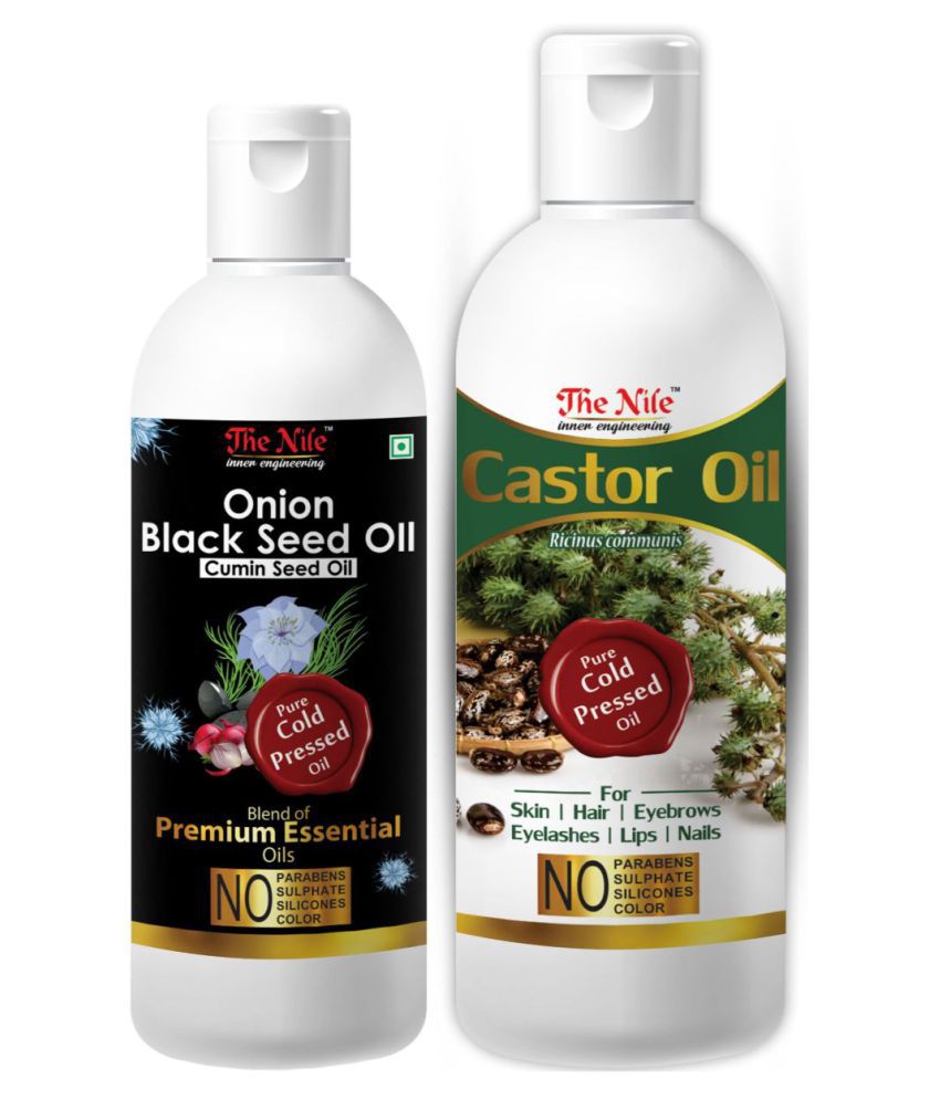     			The Nile Onion Black Seed 100 ML & Castor Oil 200 ML  Hair Oils 300 mL Pack of 2