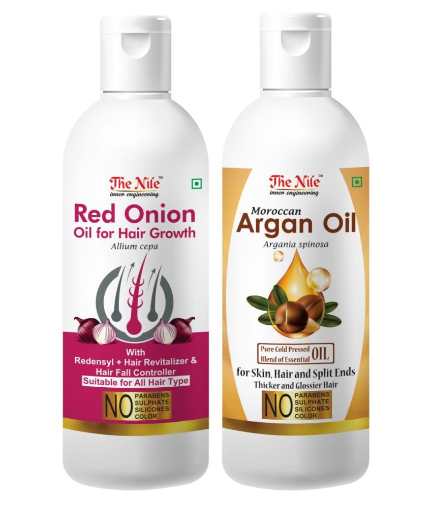     			The Nile Red Onion Oil 150 ML + Argan Oil 200  ML Hair Oils 350 mL Pack of 2