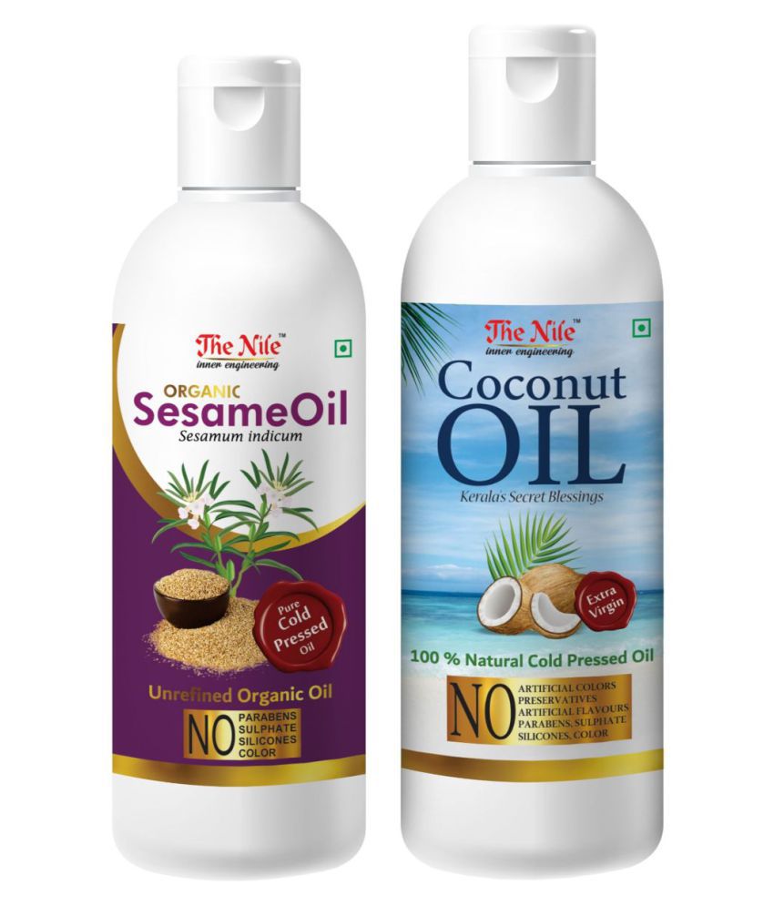     			The Nile Sesame Oil 150 ML + Coconut Oil 200 ML Hair & Skin Care Oil 350 mL Pack of 2