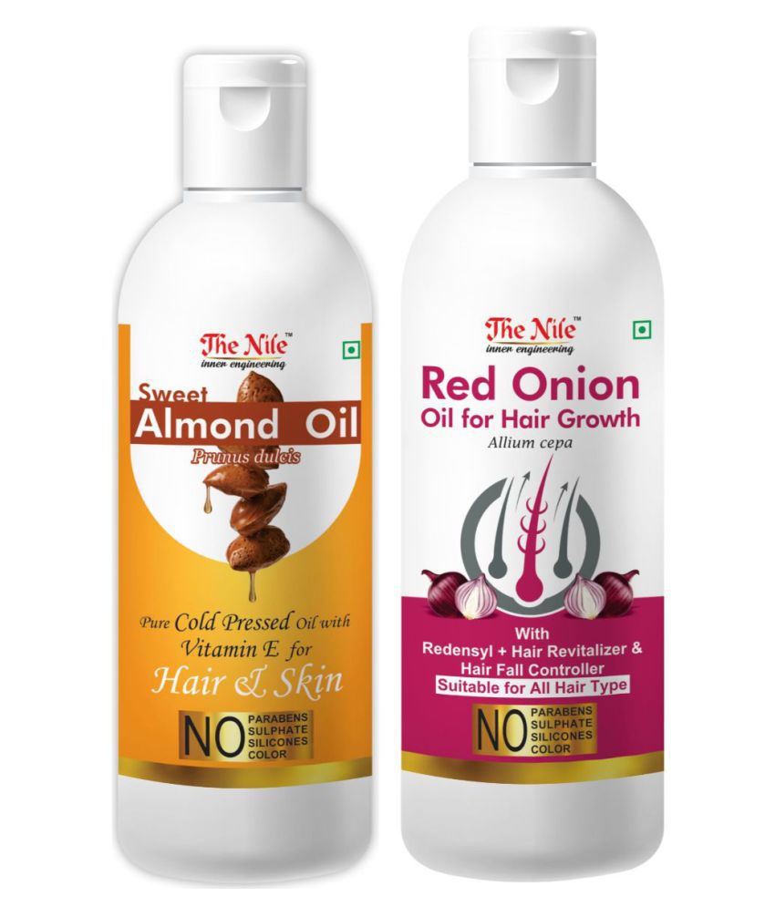     			The Nile Sweet Almond 100 ML + Red Onion Oil 200 ML Hair Oil 300 mL Pack of 2