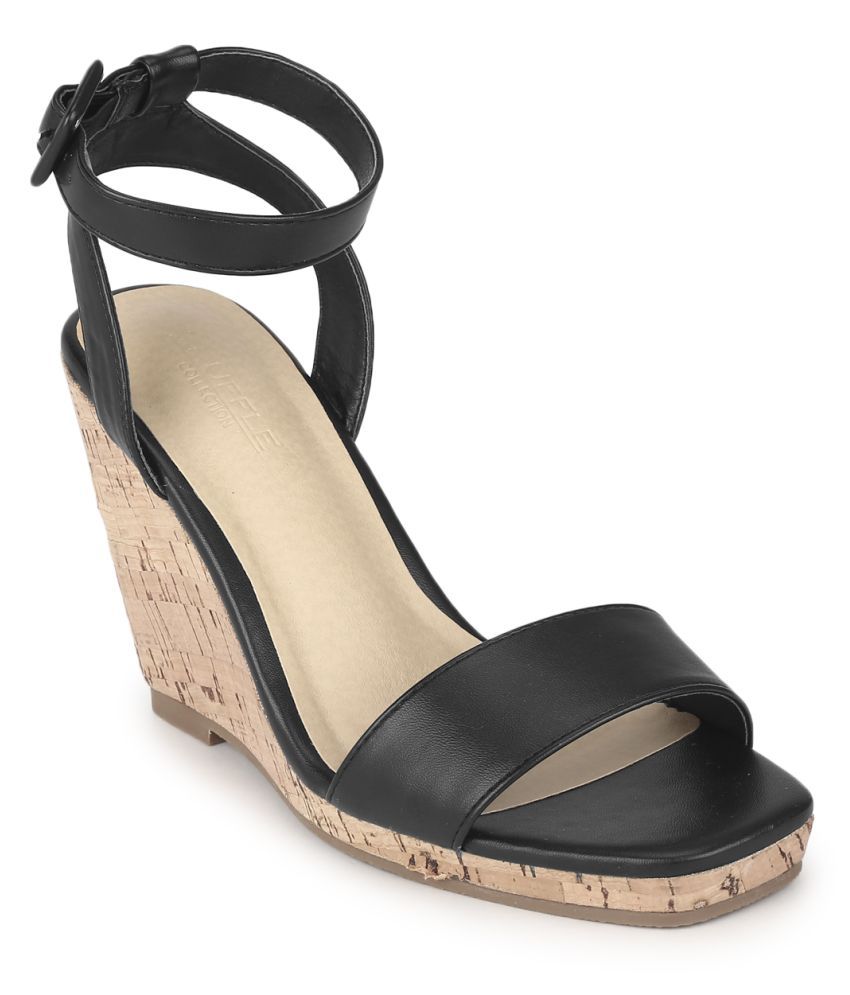 Truffle Collection Black Wedges Heels Price in India- Buy Truffle ...