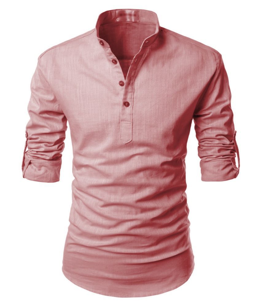 Vibe Linen Peach Shirt - Buy Vibe Linen Peach Shirt Online at Best ...