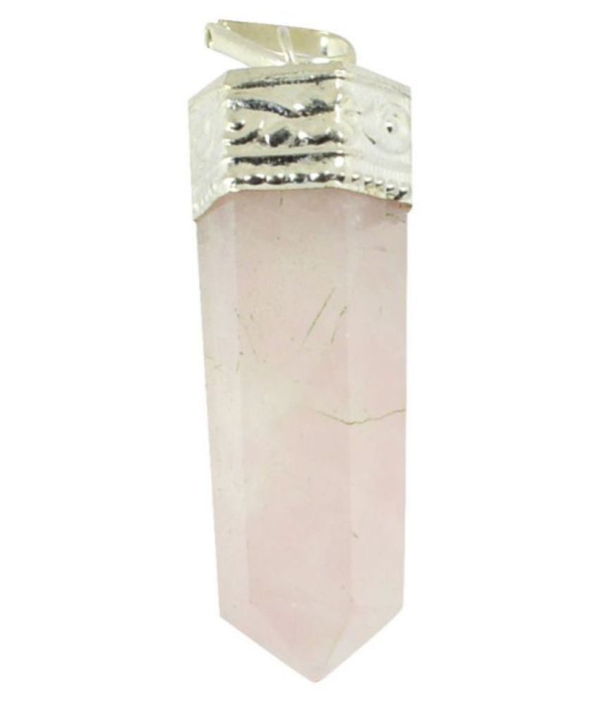     			Pink Rose Quartz Natural Agate Stone Pencil Pendant