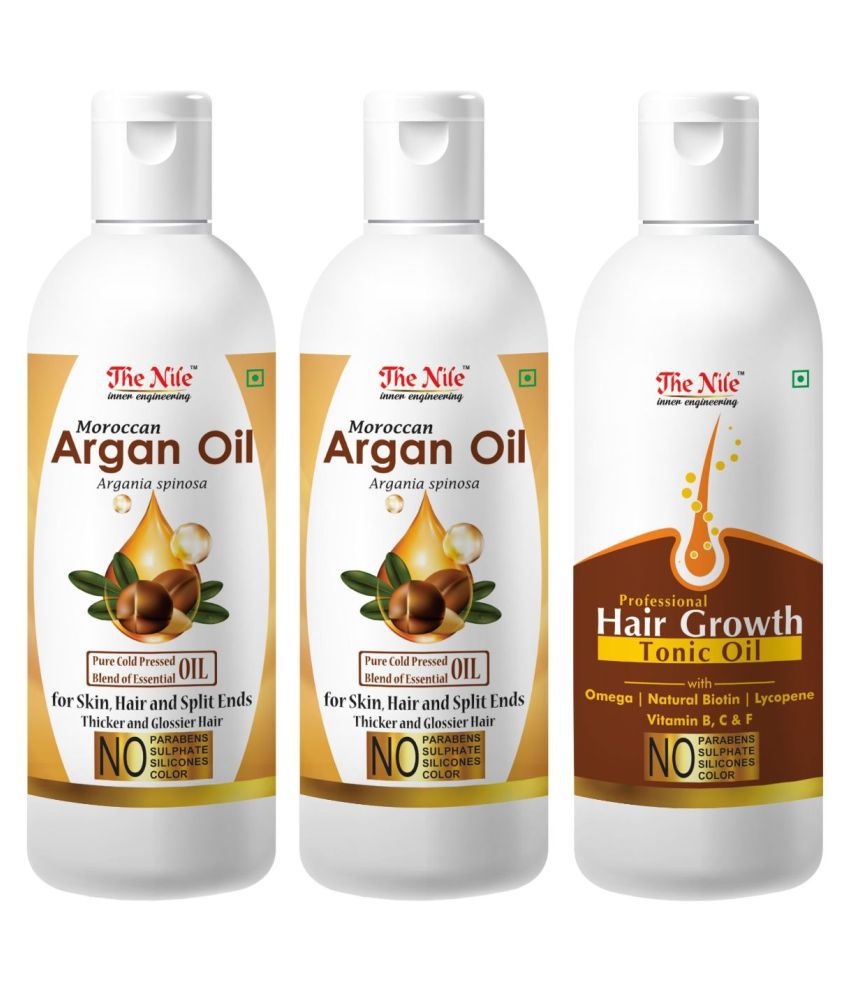     			The Nile Moroccan Argan Oil 100 ML X 2 + Hair Tonic 100 Ml 300 mL Pack of 3