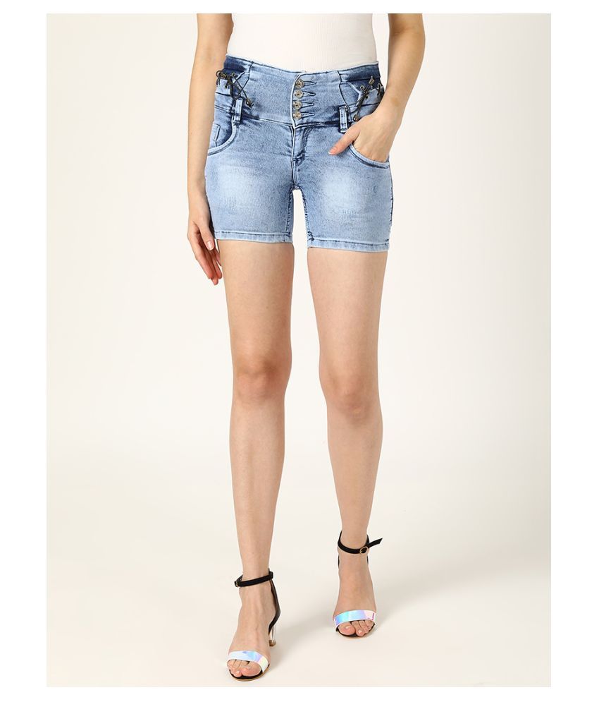 high waisted denim hot pants