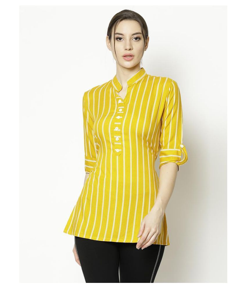 V2 Rayon Yellow Shirt Dress - Buy V2 Rayon Yellow Shirt Dress Online at ...