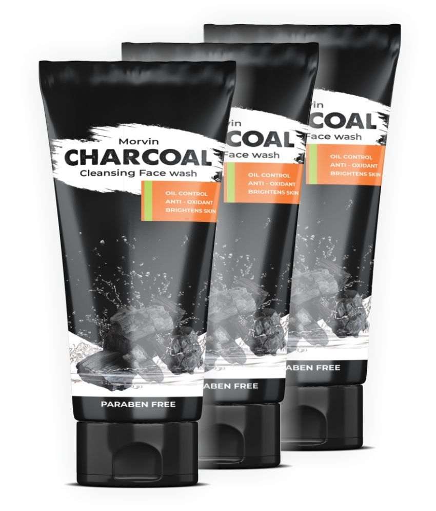 MORVIN Charcoal Cleansing Face Wash 100 mL Pack of 3 Buy MORVIN