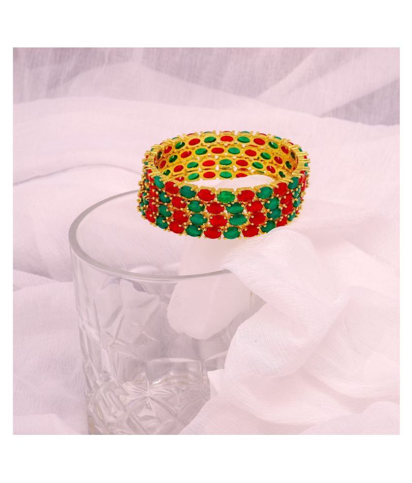 Manikya Traditional Bengali Bangles Copper with 24ct Gold Plated (Set