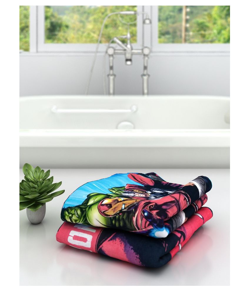 Marvel Set of 2 Cotton Bath Towel Multi Buy Marvel Set