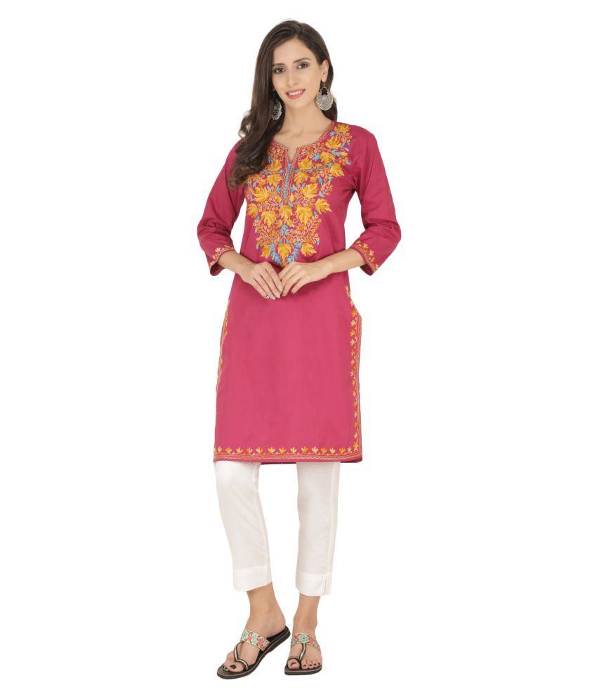 pink kurti matching pant