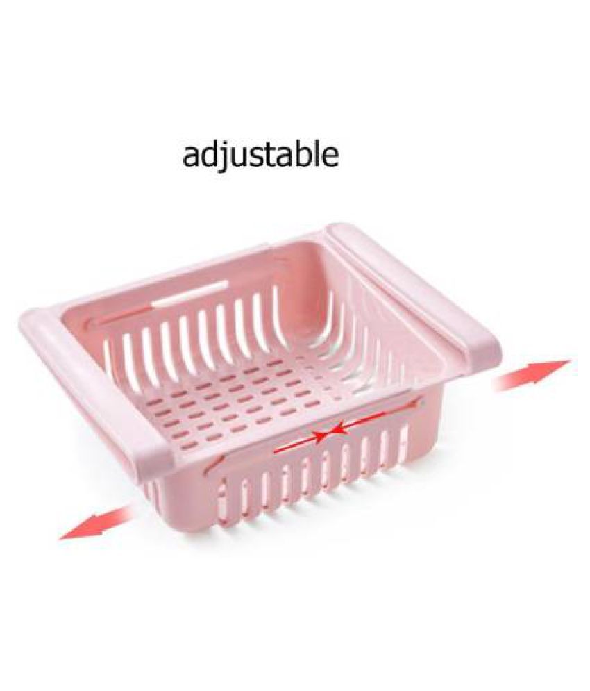 Adjustable Fridge Storage Basket Expandable Fridge Storage Rack Plastic