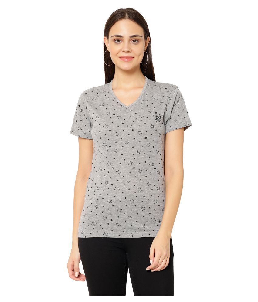     			Vimal Jonney Cotton Silver T-Shirts