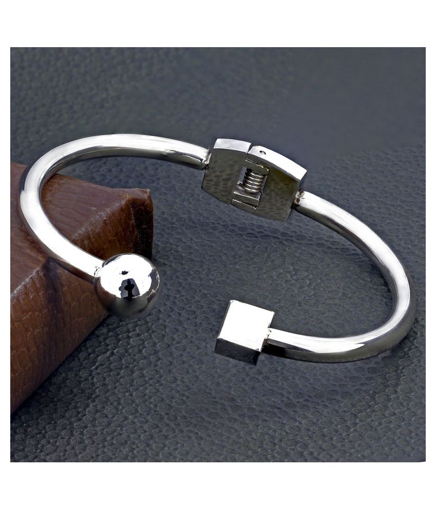     			Italian Designer Rhodium 316L Surgical Stainless Steel Cuff Kada Bangle Bracelet For Girls Women