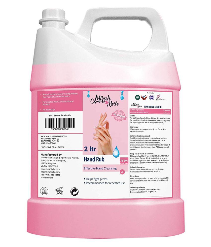    			Mirah Belle - Hand Sanitizer Liquid 2000 mL (Pack of 1)