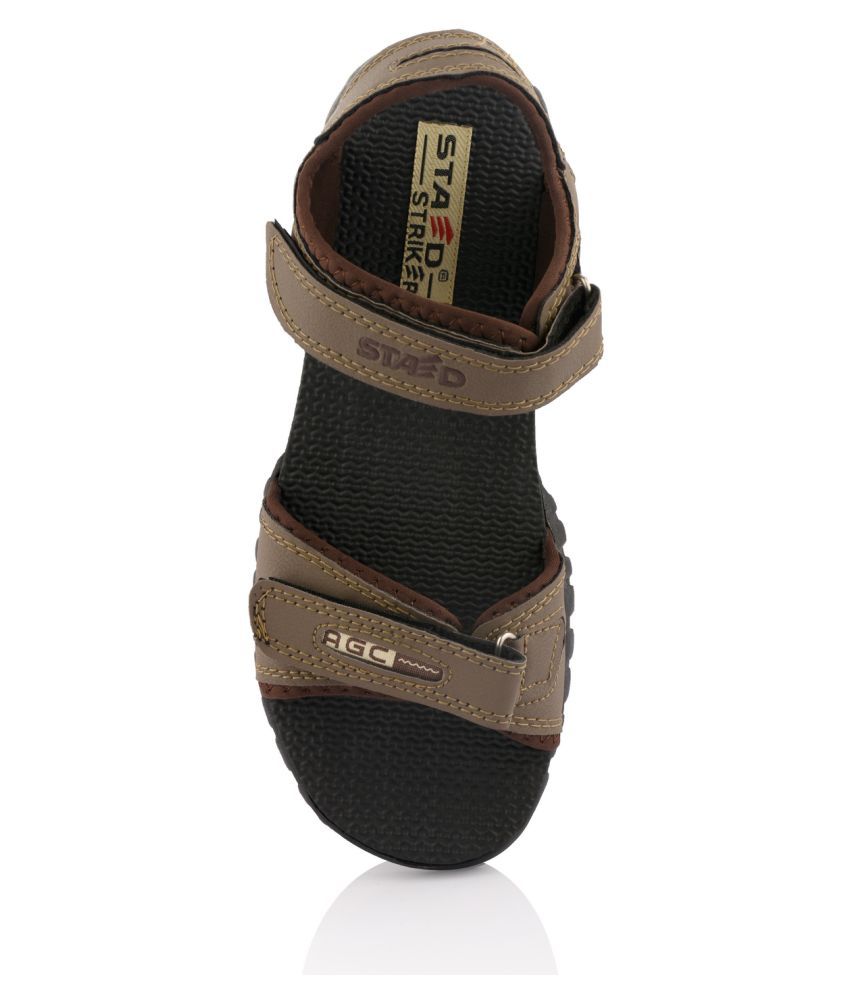 STAED Camel Synthetic Leather Sandals 